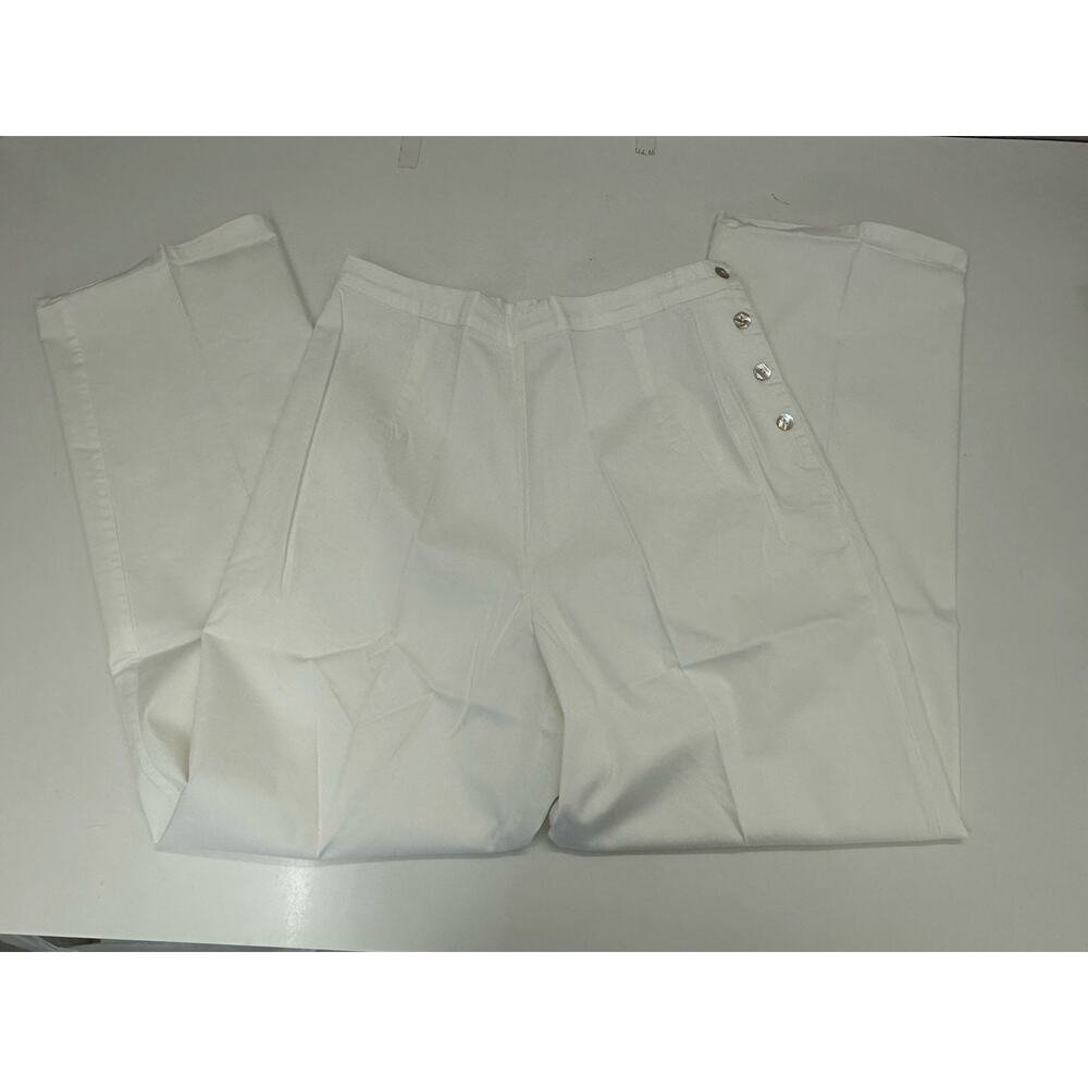 Orvis Womens Pants Size 16 White Side-Button City Pants USA Made